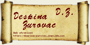 Despina Zurovac vizit kartica